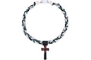 Kehuify Baseball Necklaces for Boys, Baseball Necklace Three-Braid Rope Tornado Cross Necklace Sports Titanium Necklace Baseball Rope Necklace