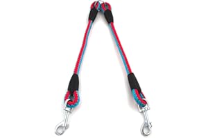 AKEISHE Double Dog Leash for Two Dogs – No-Tangle Dual Leash with Chew-Resistant Braided Rope & Zinc Alloy Clips – Durable No-Pull Design for Walking, Training & Outdoor Use