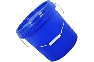 TEHAUX 10L Food-Grade Plastic Bucket with Lid and Handle, Blue Sealed Fermentation Pail for Home Wine
