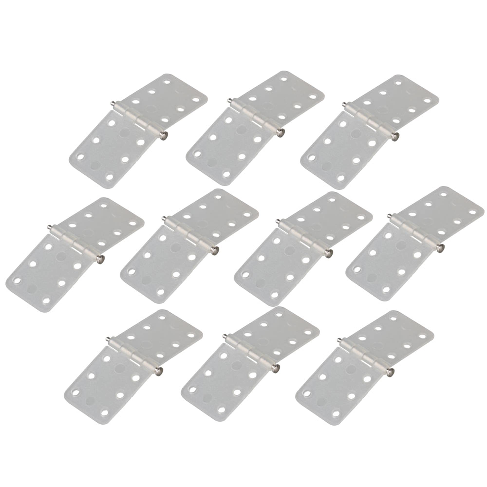 Mxfans RC Airplane Plane Pinned Hinges 0.43x0.98 RC Air Plane White Parts Replacement Pack of 10