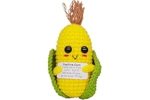 qyqkfly 1 Pcs Mini Funny Positive Life Vegetable Creative Knitted Animal Holding Card Crochet Easter Birthday Christmas Girls Gift Party Decor