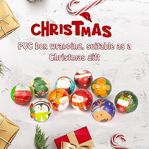 POPLAY 12PCS Christmas Stress Balls, Christmas Squeeze Toys Squeeze Balls Bulk Christmas Fun Toys for Stocking Stuffers Stress Relief Party Favors Goodie Bag