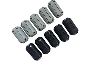 HONDARK Inner 0.28inch(7mm) Electronics Filter Ferrite Core Chokes Bead Clamps Clips on Data or Power Supply Cables Black or Grey for Choice 10pcs/lot (Black)