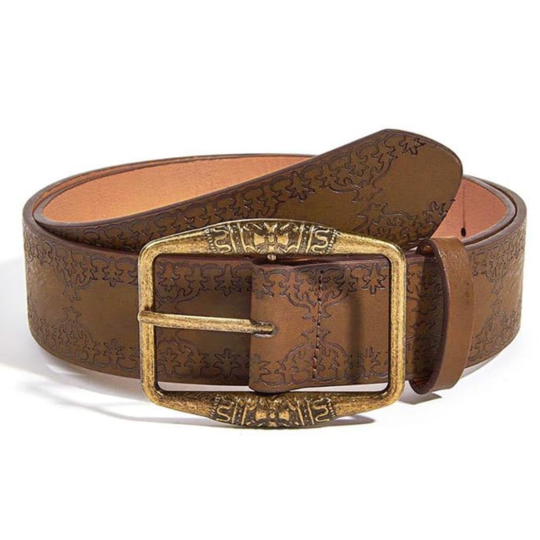 Photo 1 of Flimire Western Belt for Women Gold Buckle Leather Belt Vinatge Cowgirl Cowboy Waist Belts Ladies Belts for Jeans Pants Dress (Brown, Fit for Waist Size:27''-32'')