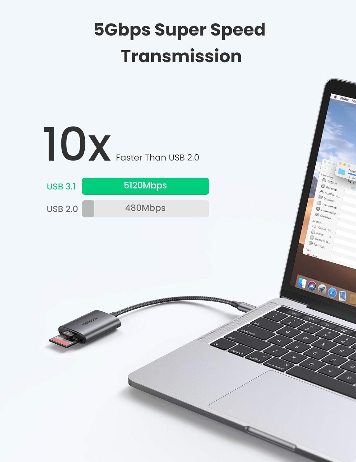 UGREEN SD Card Reader, USB C Card Adapter with Dual-Slot for Mirco SD/SD - Image 3