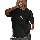 SOLY HUX Women's Oversized T-Shirt Leopard Graphic Tees Streetwear Shirt Y2k Summer Clothes