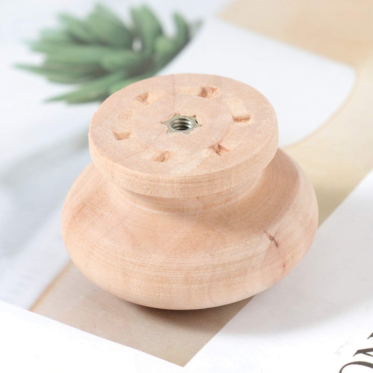 Healifty Beech Wooden Cabinet Knobs 15Pcs Round Drawer Handles 1.34 Inch Solid Wood Pulls for DIY Furniture Hardware - Image 4