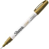 Sharpie Oil-Based Paint Marker, Extra Fine Point, Gold, 1 Count - Great for Rock Painting (35532)