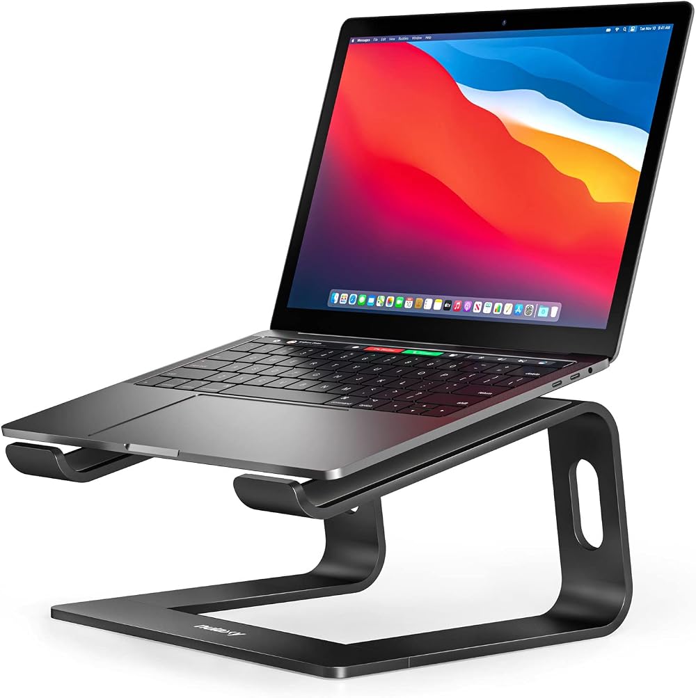 Nulaxy Laptop Stand Aluminum Riser 10-16 Inch Ventilated Black