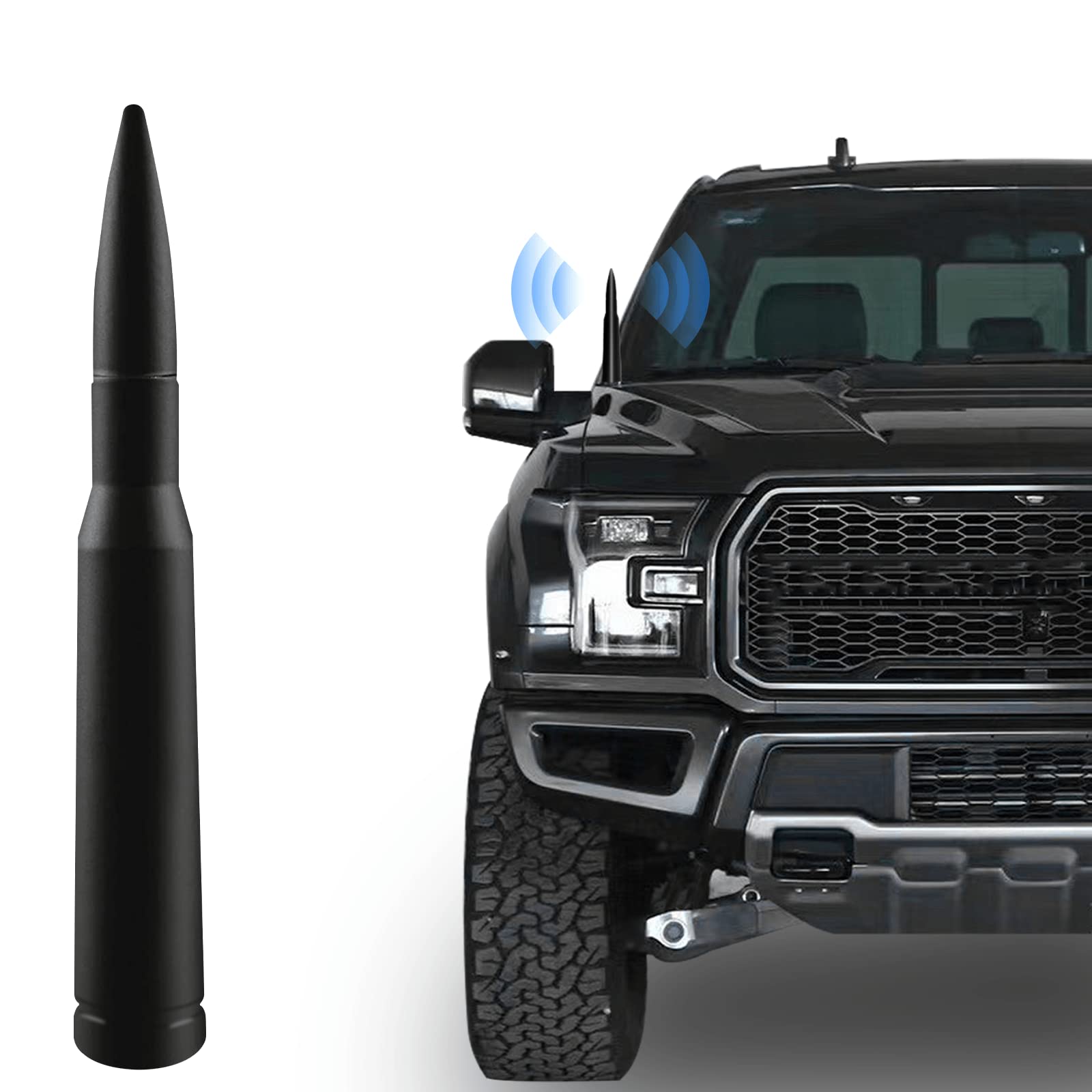 Photo 1 of Car Antenna Compatible with Ford F150 F250 F350 Super Duty Ford Mustang Raptor Truck for Enhanced Signal Stability and Waterproof Replacement Onboard Antenna (Matte Black)