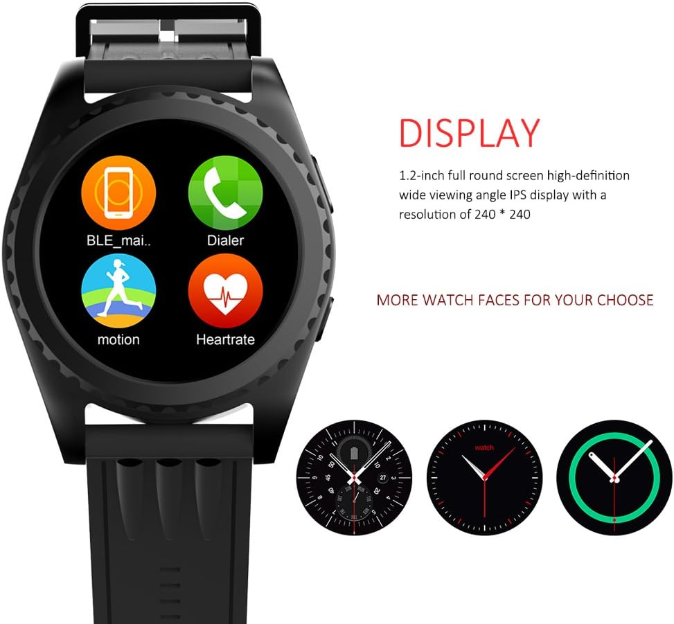 Kivors Reloj Inteligente, Bluetooth Smartwatch con Monitor de ...