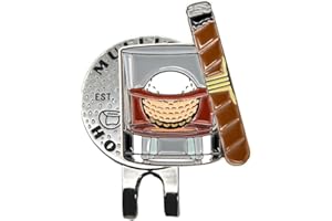 MULLIGAN HOOLIGAN Whiskey Cigar Golf Ball Marker + Magnetic Hat Clip, Funny and Unique Golf Gift, Premium Quality, The Perfect for Your Favorite Golfer, Golf Accessories for Any Occasions