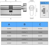 Bwintech 90mm 45T/45 Chrome Euro Cylinder Lock with Thumbturn and 3 Keys view 2