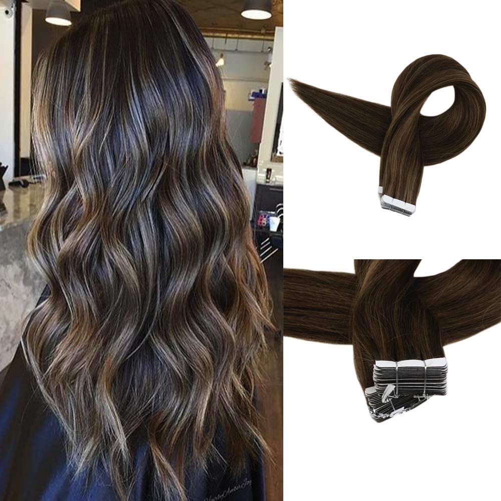 Full Shine Tape Hair 16 Inch Balayage Tape In Hair Extensions