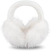 WATAME Earmuffs for Women Girls Faux Fur Fuzzy Headband Foldable Ear Covers Cold Weather Accessory