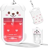 Kivzex Dog Silicone Case for Touchland Hand Sanitizer Spray with Keychain, Compatible with Power Mist & Glow Mist 1 FL Oz/30ML for Touchland Case, Cute Travel Cover Sleeve White