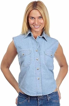 ladies light blue denim shirt