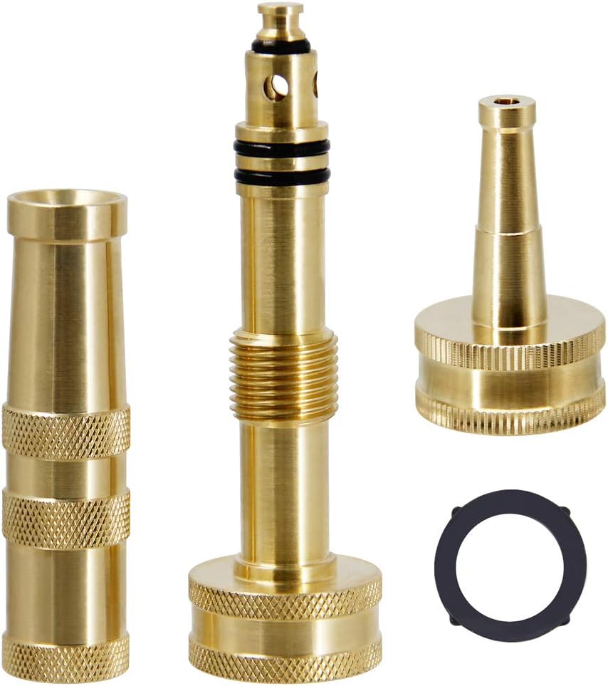 Twinkle Star Solid Brass Heavy Duty Adjustable Twist Hose Nozzle Jet Sweeper Nozzle, TWIS3231 : Garden & Outdoor