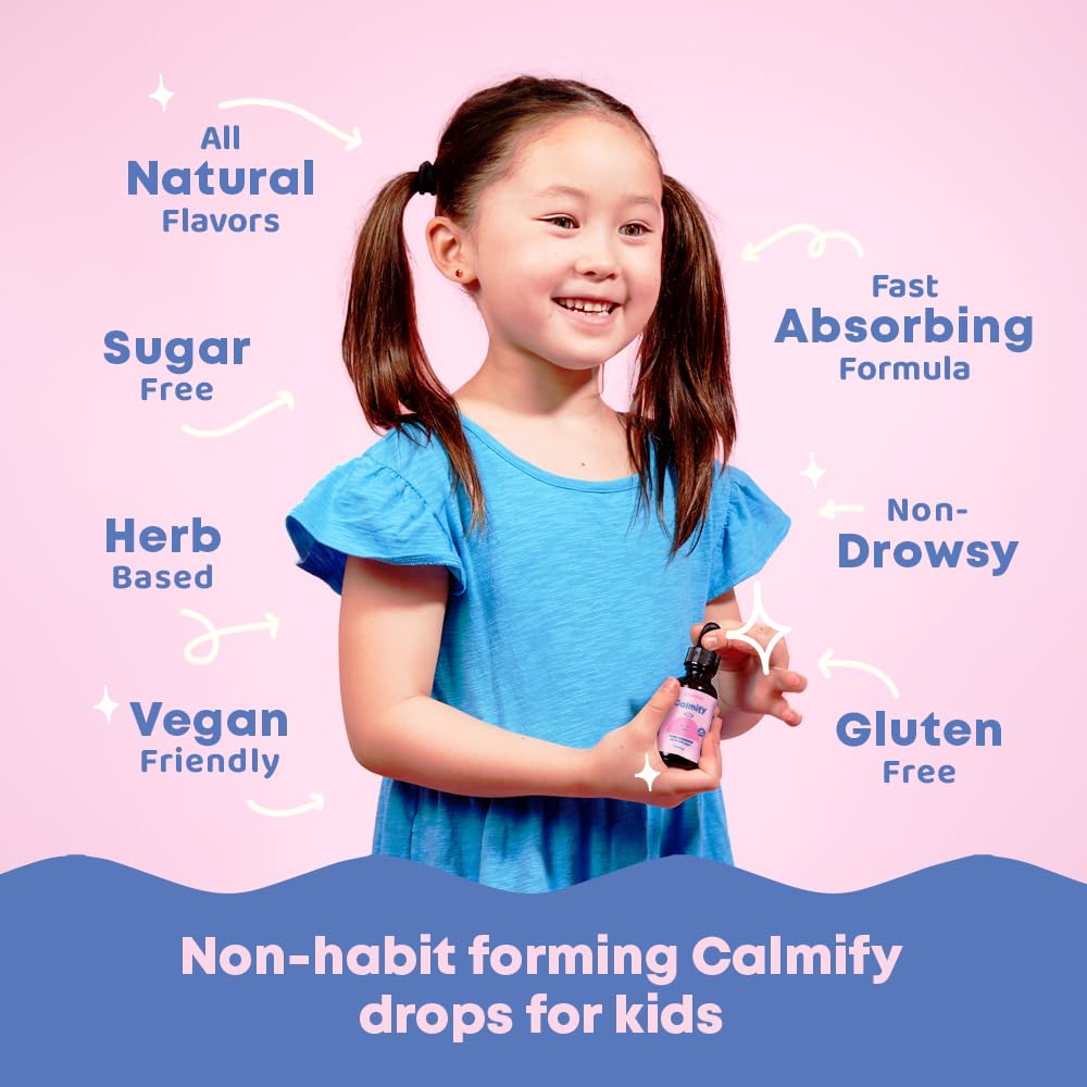 JoySpring Calmify Magnesium Citrate Liquid for Kids - Sugar-Free, Gluten-Free Calming Supplement with Chamomile - Natural Support for Kids & Teens (1 fl oz) 30 Servings