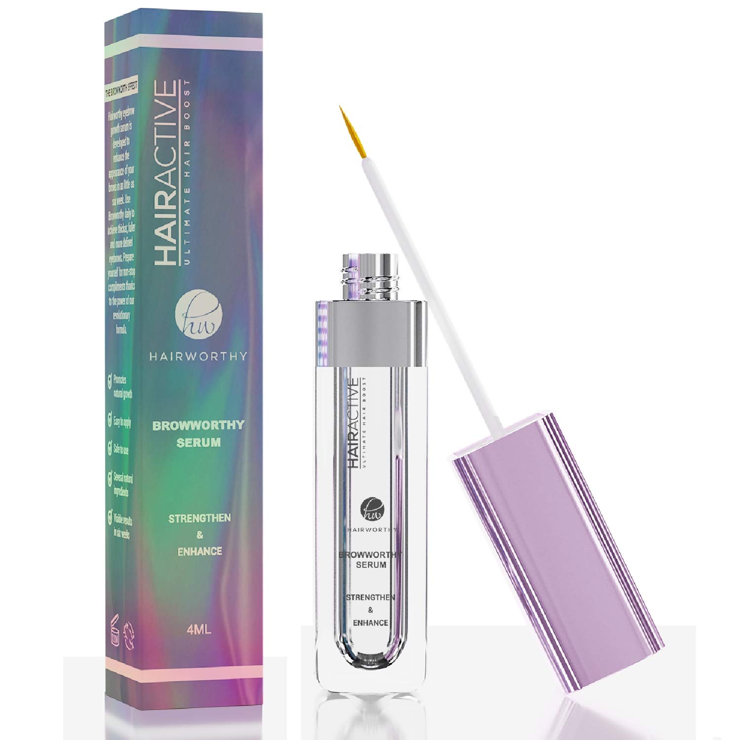 Hairworthy Browworthy Eyebrow Enhancing Serum for Thicker, Fuller and More Defined Eyebrows. Proven Formula Stimulates & Promotes Natural Brow Growth.