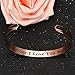 For Mother's Day Gifts - 'Remember I Love You Mom' Cuff Bangle Bracelets from Mom and Daughter Birthdays (Rose Gold)