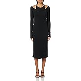 BOSS Women's Ecna Fitted Mélange Rib Midi Dress