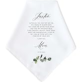 Memorial Wedding Gift for Groom | Remembrance Gift from Deceased Mom or Dad | Personalized Wedding Handkerchief | Memorial Keepsake Wedding Gift