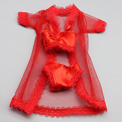 image for Lance Home Doll Bikini Clothes, 6 Sets Lace Pajamas Handmade Summer Sw