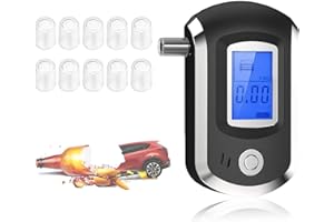 NOTHERS Breathalyzer,Professional-Grade Accuracy Breathalyzer to Tester with 10 Mouthpieces, Portable Breathalyzer Alcohol Tester for Drivers Or Home Use. with LCD display and audible alarm