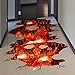 Quanhaigou A Volcano Spouts Flame and Lava Wall Decals, Removable Red Sticker, The Art Magic 3D Fire Lavas Dreamscape Home Decor