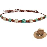 nemokamai Cowboy Hat Bands for Men Women, Leather Hatbands Belt for Cowboy/Western/Fedora/Cowgirl Hats Multicolor