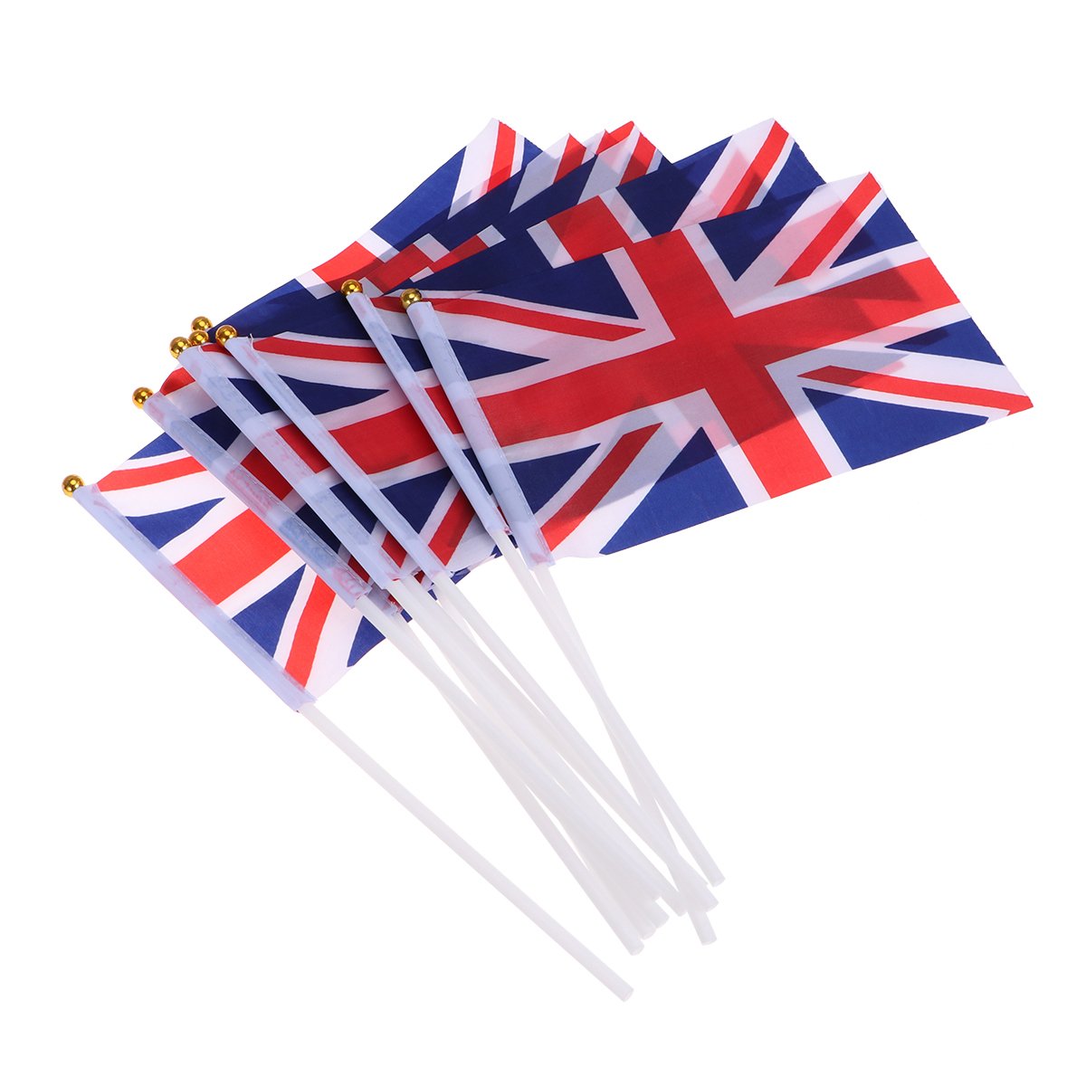 TOYMYTOY 100 Pcs United Kingdom Hand Waving Flag Royal Jubilee UK GB Great Britain Flags