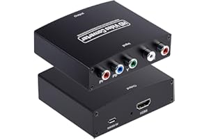 ANBER-TECH YPbPr to HDMI Converter, Component to HDMI, RGB to HDMI Converter Supports Video Audio Converter Adapter HDMI V1.4 for DVD PSP Xbox 360 PS2 Nintendo to HDTV Monitor and Projector