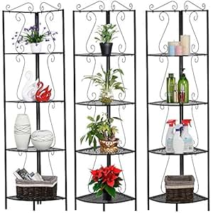 Amazon.com: Topeakmart 4 Tier Metal Art Corner Storage ...