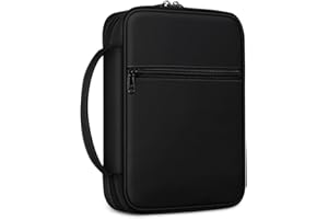 FINPAC Bible Cover Small Size Church Study Book Carrying Bag, Bible Protective Case with Handle Zippered Pocket for Men Women