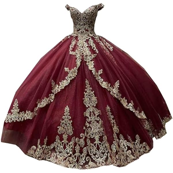 Amazon.com: Mollybridal Gold Embroidery Ball Gown Quinceanera Prom Dresses  Burgundy Wine Red Puffy with Train Lace Applique Ruched Waist Rhinestones  Evening Dress Plus Size Petite 0: Clothing, Shoes & Jewelry