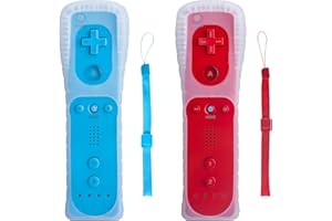 TechKen 2 Pack Wii Controller with Silicone Case and Wrist Strap, Remote for Wii Wii U