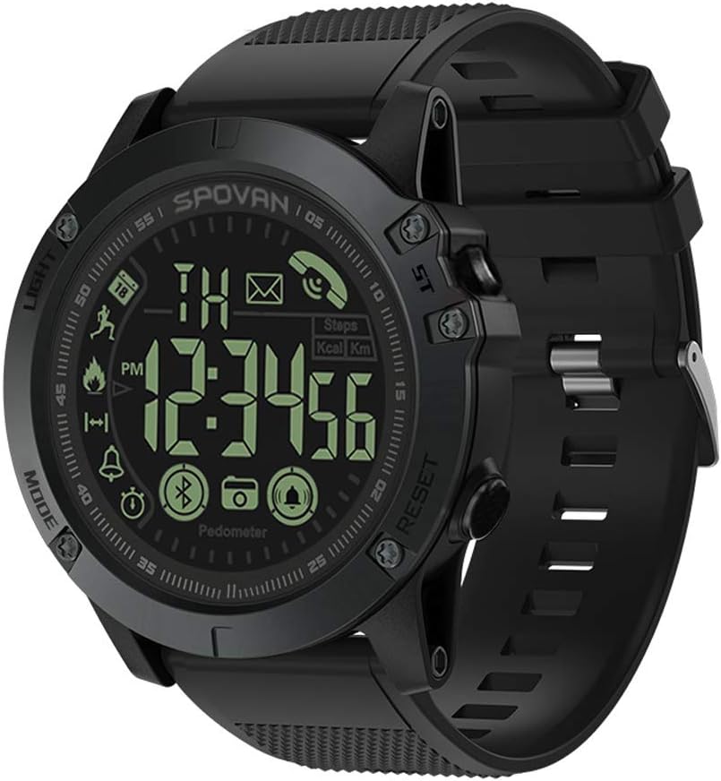 ZMCY Spovan PR1 Sport Watch,Multi-Function Men Alarm Bluetooth IP68 Waterproof Tracking Waterproof Pedometer Dual CPU