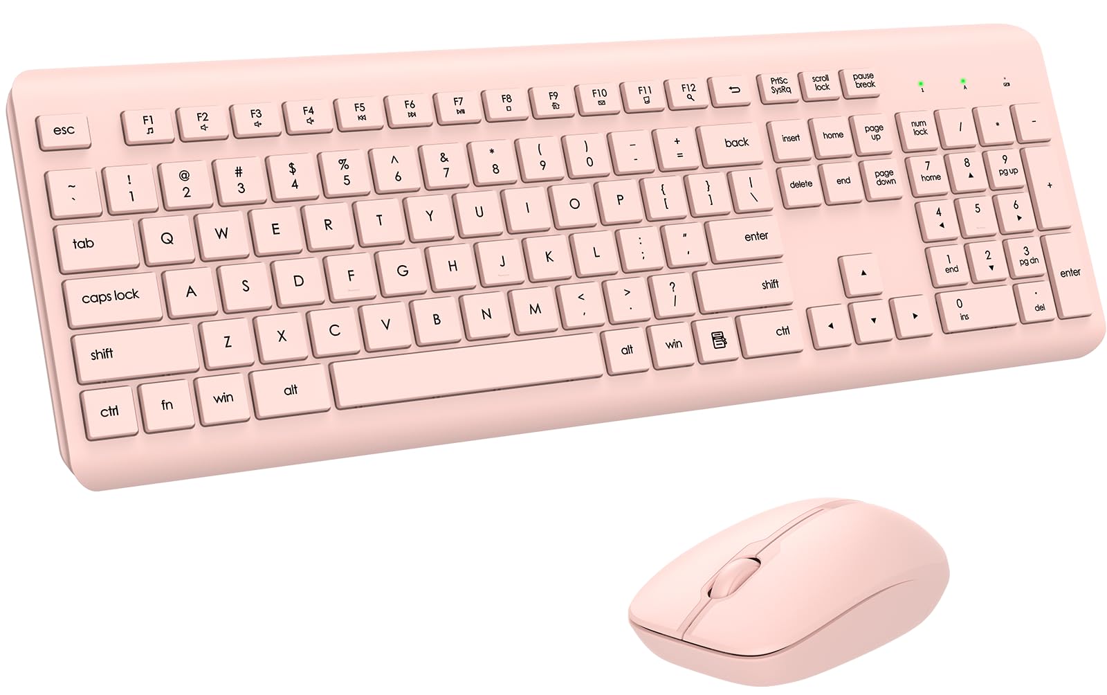 Photo 1 of Wireless Keyboard and Mouse Combo, Full Size Silent Ergonomic Keyboard and Mouse, Long Battery Life, Optical Mouse, 2.4G Lag-Free Cordless Mice Keyboard for Computer, Mac, Laptop, PC, Windows(Pink)