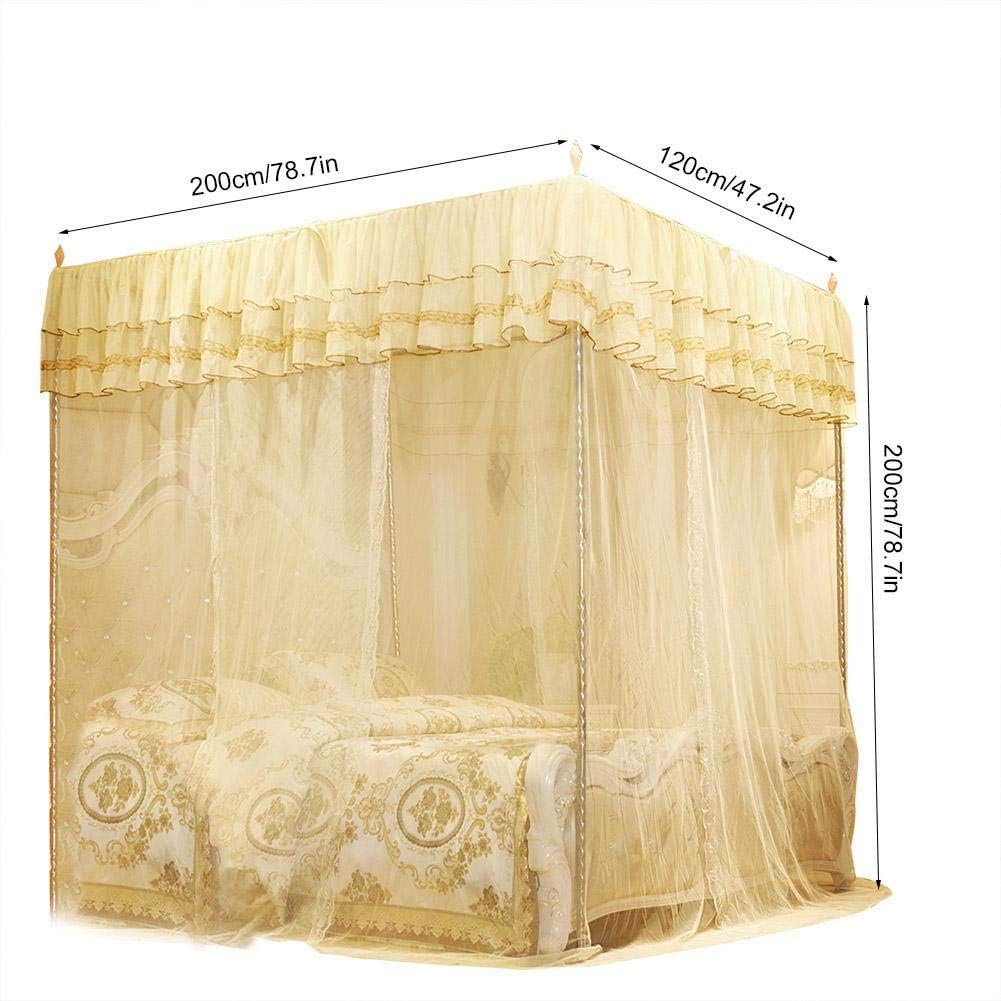 Wifehelper Mosquito Net Luxury Princess Three Side Openings Post Bed Curtain Canopy Netting Mosquito Net Bedding(S) - Image 4