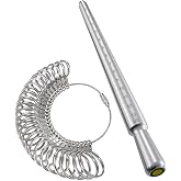 Meowoo Ring Sizer Measuring Tool Set, Metal Ring Guage for Ring Measurer, Integrated Conical Solid Ring Mandrel Sizer Tools for Ring Repair and Measurement, Jewelry Sizing Measuring, Pro 2 pcs