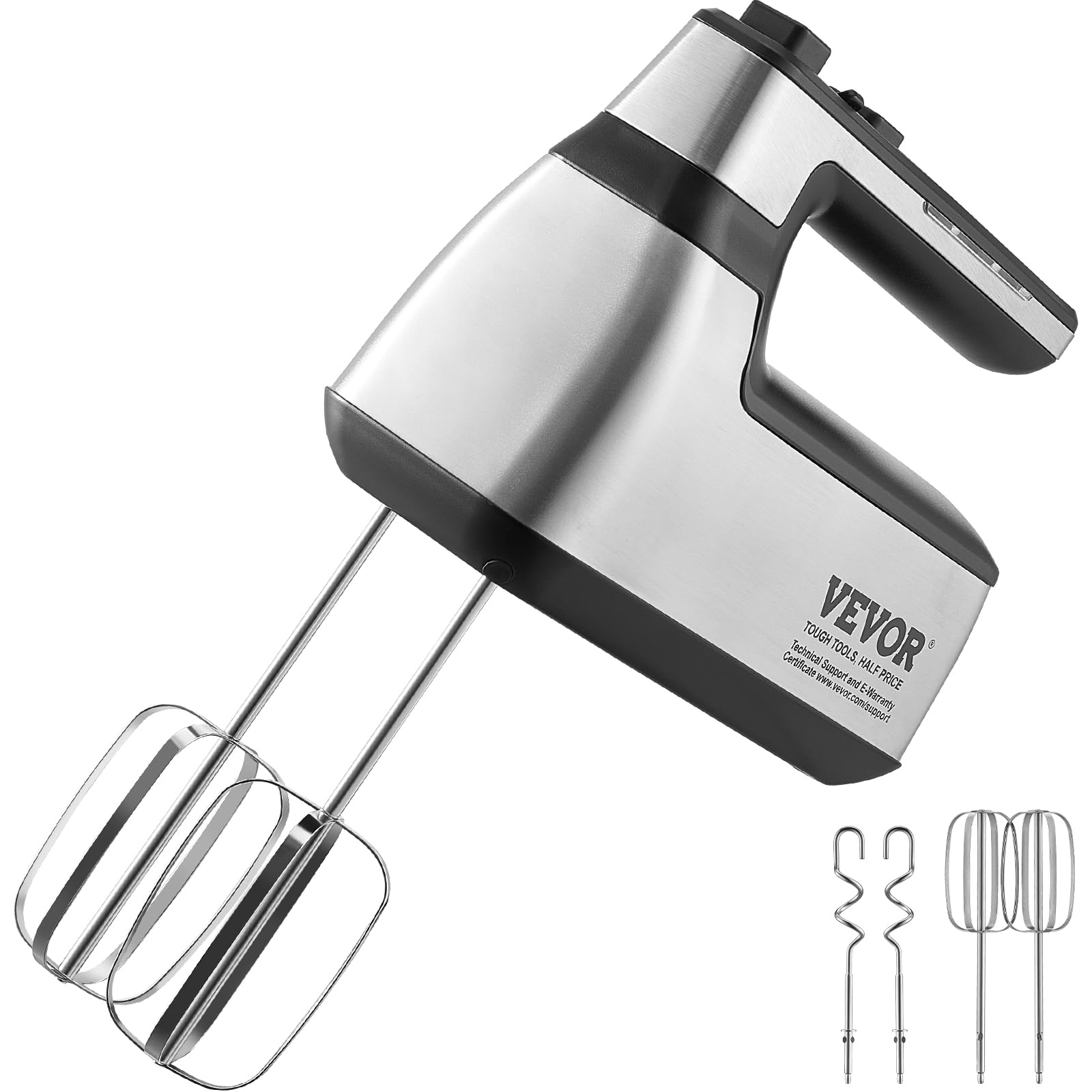 Photo 1 of VEVOR Cordless Electric Hand Mixer,100W, Continuously Variable Electric Handheld Mixer, with Turbo Boost Beaters Dough Hooks Storage Bag, Baking Supplies for Whipping Mixing Egg Cookie Cake Cream