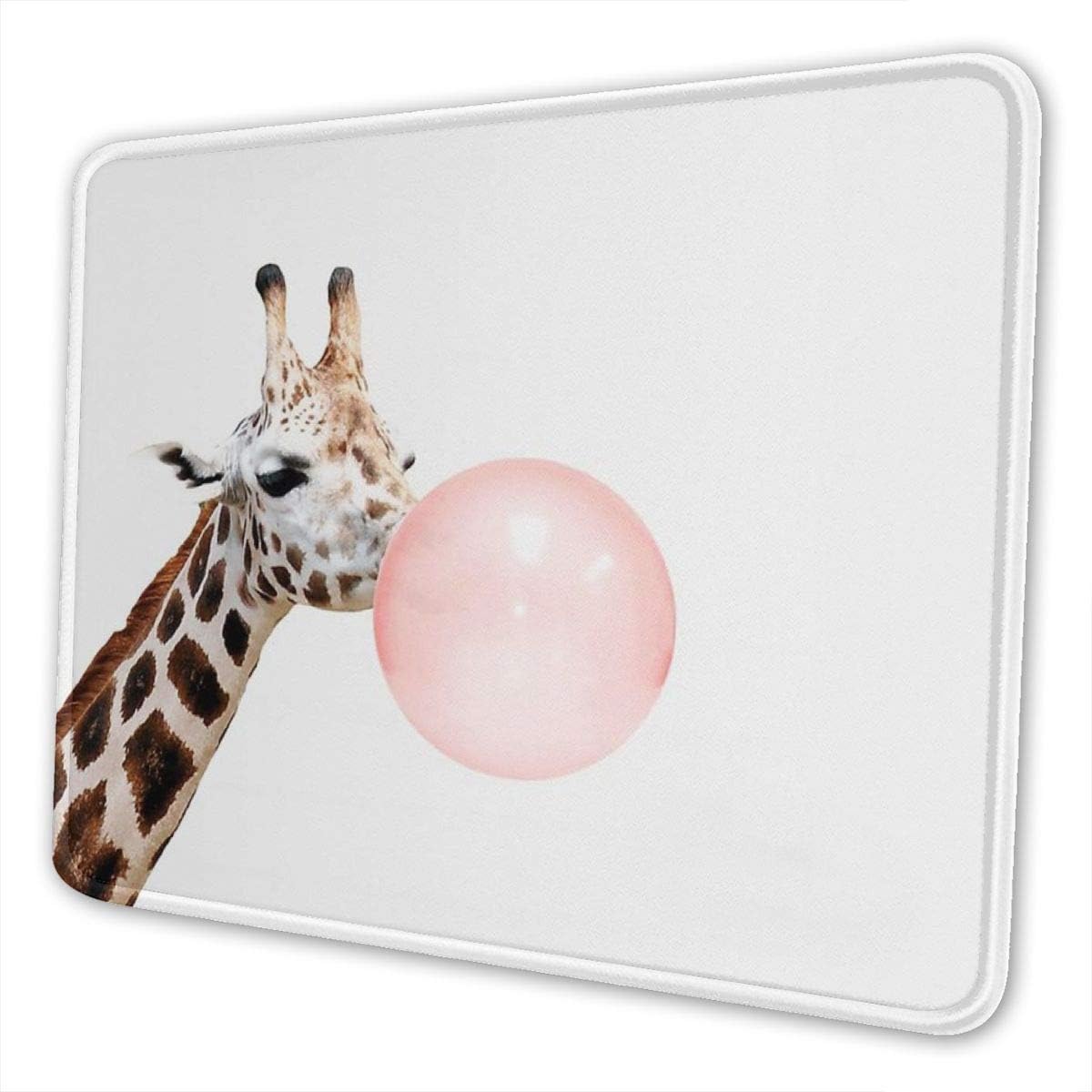 Luancrop Gaming Mouse Pad Giraffe Blow Pink Bubble Gum Mouse Pad