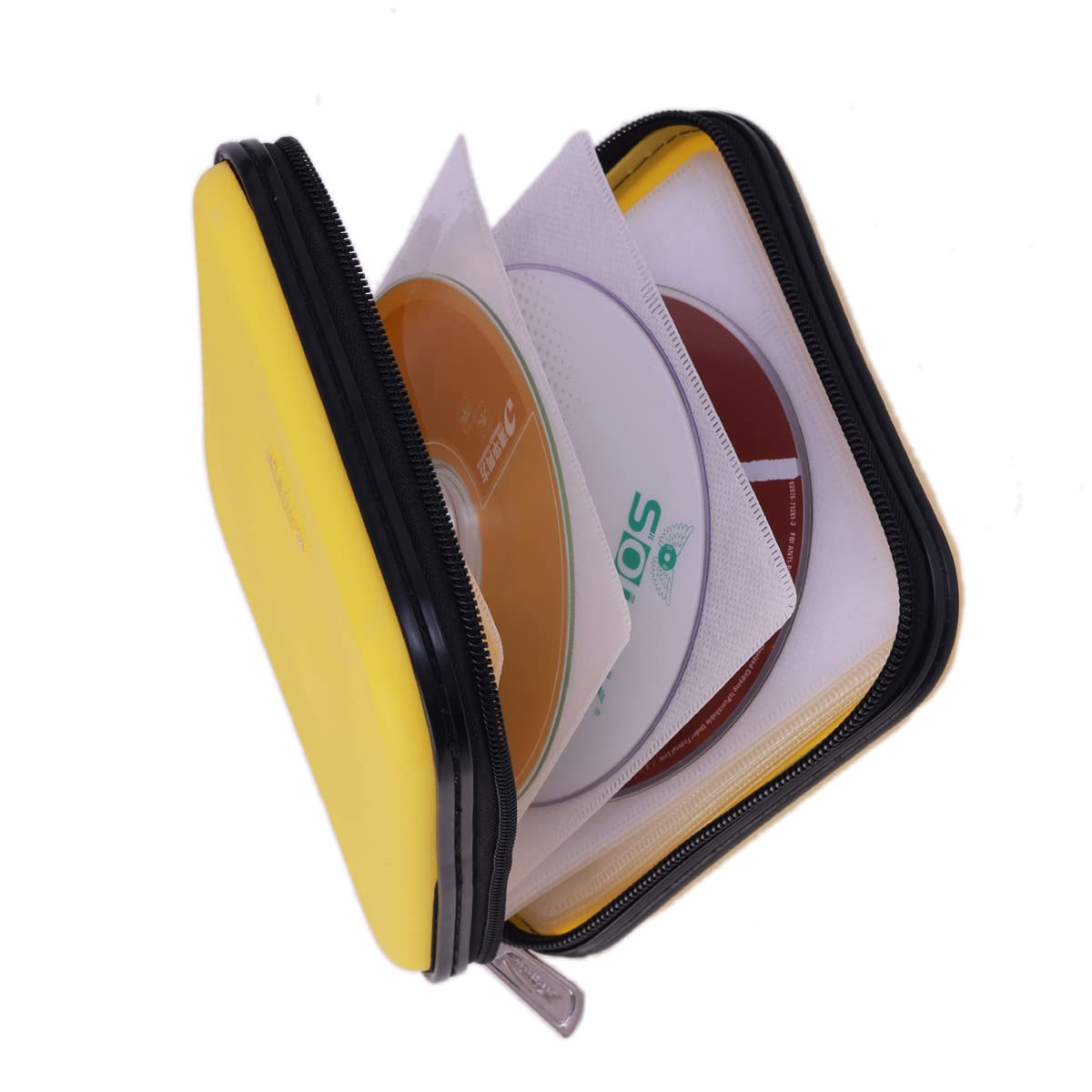 Photo 1 of XiongYe CD DVD Wallet, 32 Capacity Heavy Duty, DVD CD Case Holder for Car,Portable DVD/VCD Storage Disk, Hard Shell Sturdy case, Car CD Disk Holder,Booklet, Blu-ray Wallet (32 Capacity,yellow)