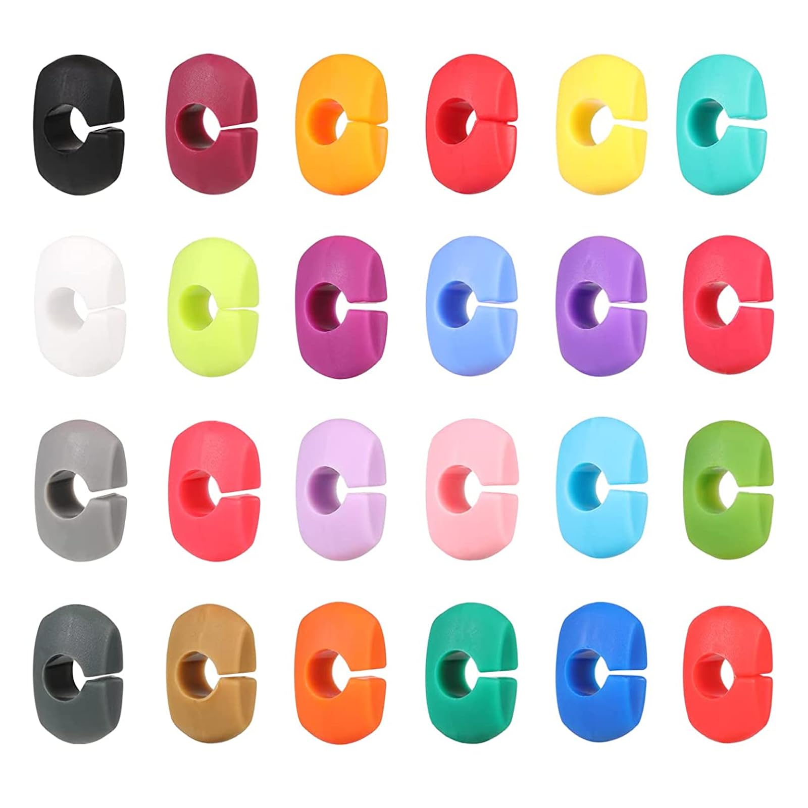 Qianxihu 24Pcs Colorful Drink Markers Silicone Drink Markers Wine Glass Goblet Markers Fashionable Wine Glass Trinket Markers for Cocktail, Champagne, Glass