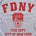 FDNY T-Shirt Crewneck New York Fire Department Athletic Tee, Gray - Large