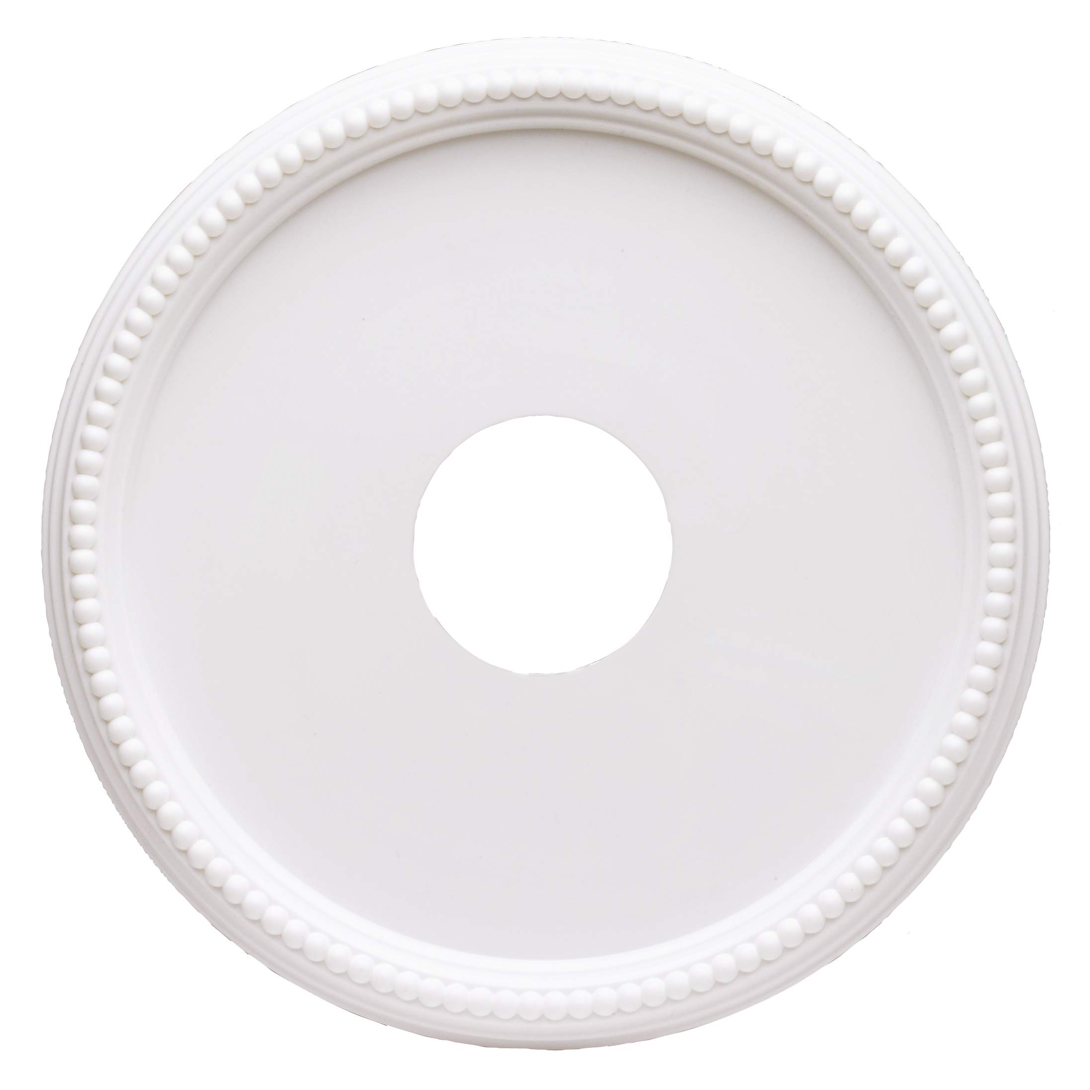 77733 40 cm Round Beaded White Finish Ceiling Medallion
