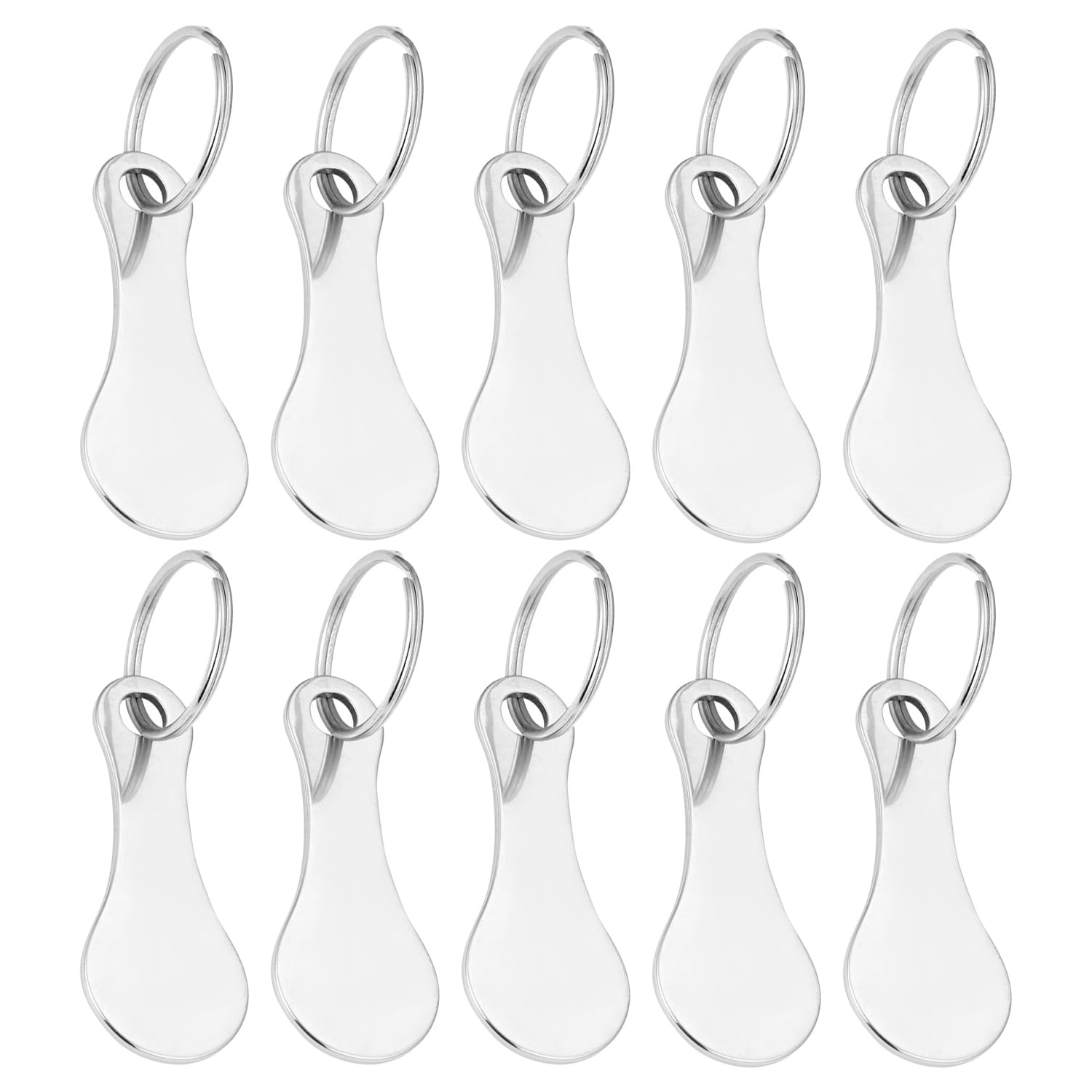 10 Pieces Supermarket Shopping Cart Tokens with Detachable Key Chain, Shopping Cart Anti-Lost Tags, Shopping Tokens, Pickup Tools, Supermarket Metal Tokens