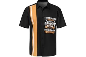 Hardaddy Men's Vintage Bowling Shirt Short Sleeve Button Down Hawaiian Summer Beach Printed Casual Shirts
