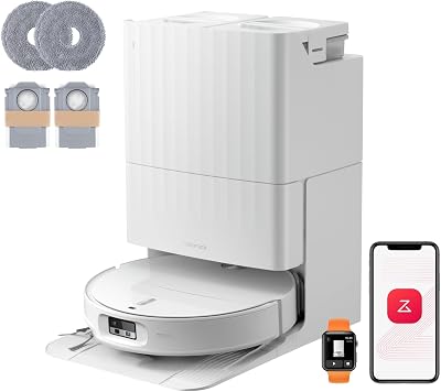 Qrevo Edge 2 Set Robot Aspirateur Laveur, 25 000 Pa, 7,98cm Mince